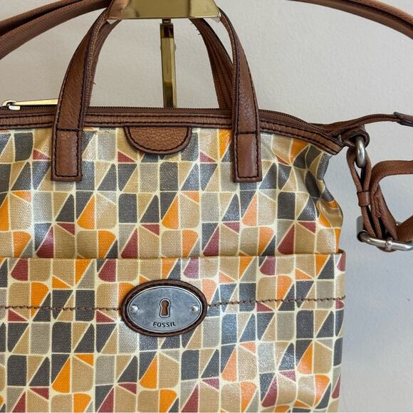 Fossil Key Per Womens Multicolor Leather Adjustable Strap Shoulder Crossbody Bag - Picture 3 of 12